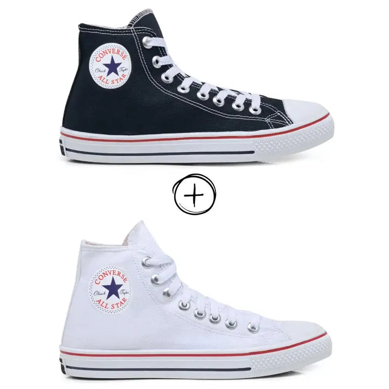 All Star Preto + All Star Branco Calçados Store Raga
