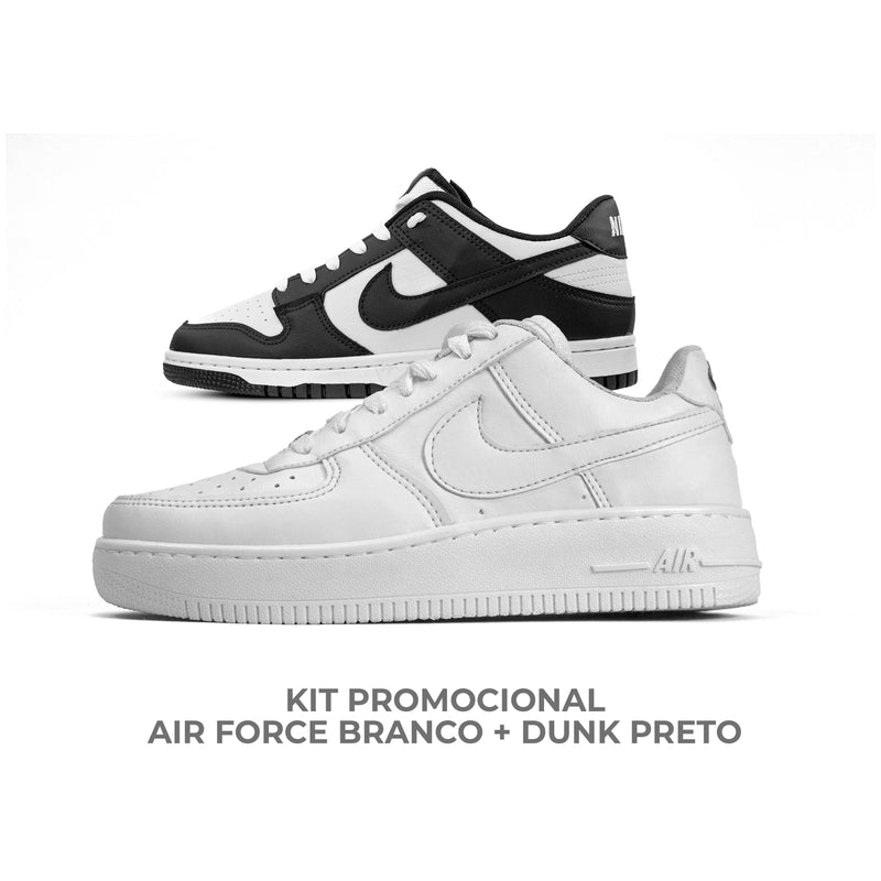 Kit Air Force Branco + Dunk Preto