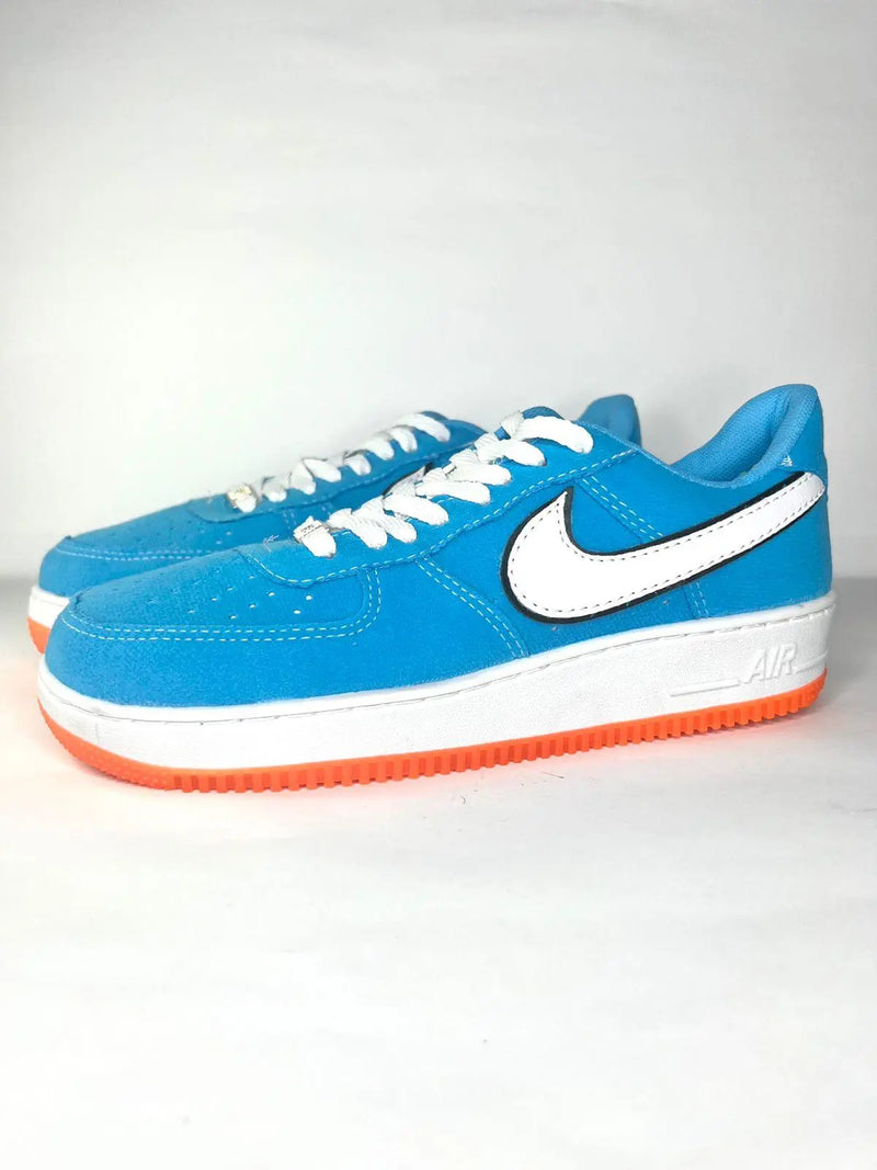 Tênis Air Force  One Camurça Azul Laranja