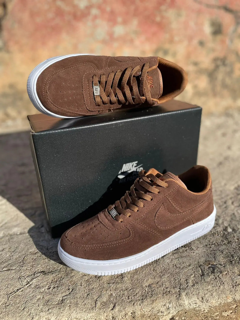 Tênis Air Force  One  Camurça Caramelo Calçados Store Raga