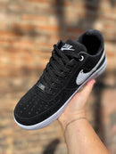 Tênis Air Force  One  Camurça Preto Branco