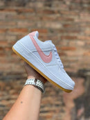 Tênis Air Force  One Feminino  Branco Rosa