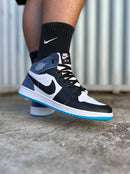 Tênis Air Jordan 1 Preto Branco Azul Calçados Store Raga
