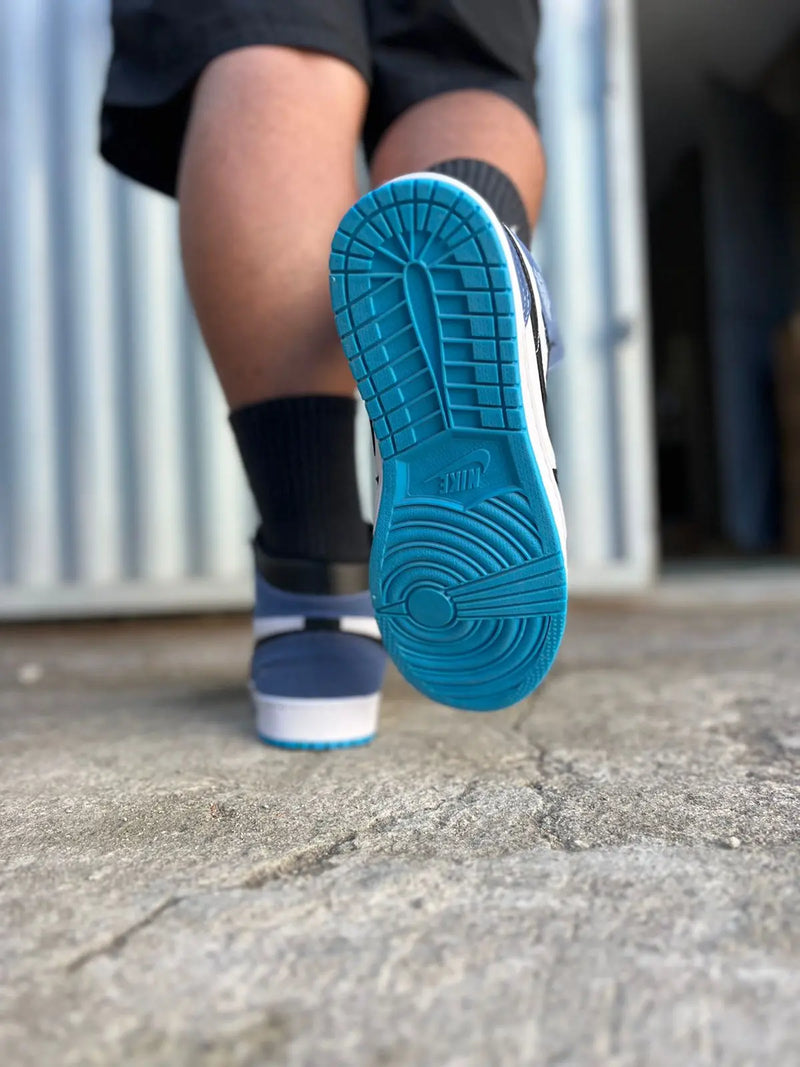 Tênis Air Jordan 1 Preto Branco Azul Calçados Store Raga