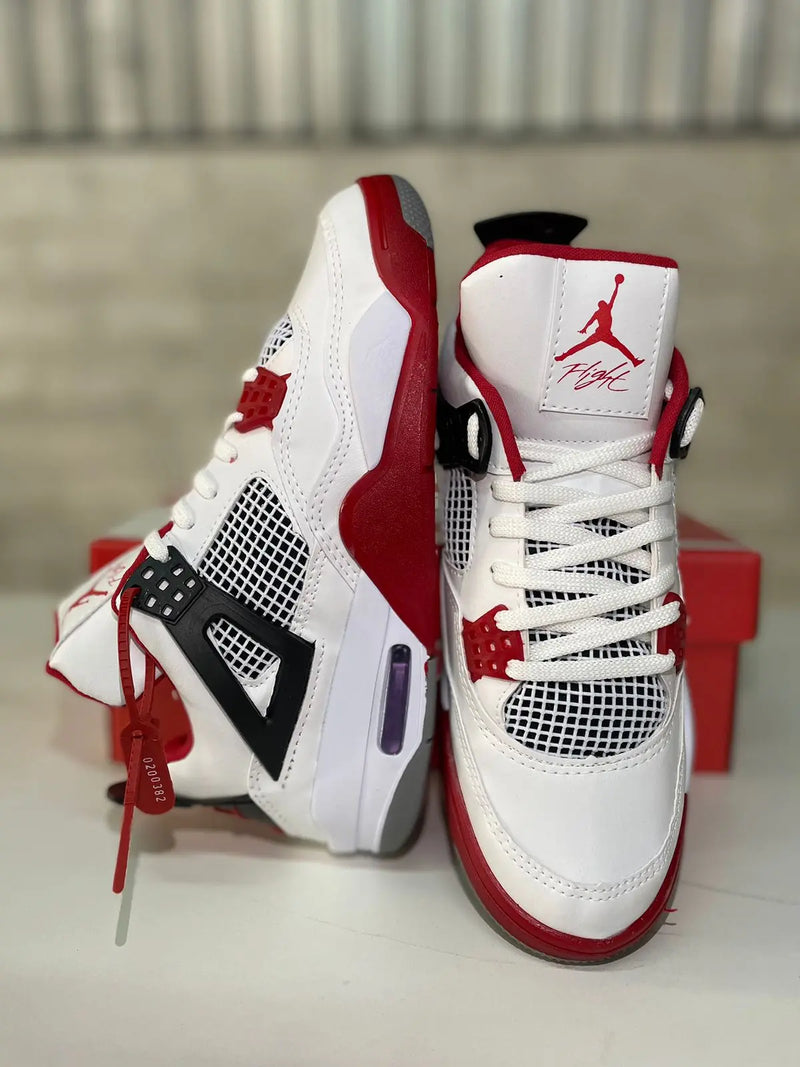 Tênis Jordan 4 Branco Vermelho Calçados Store Raga