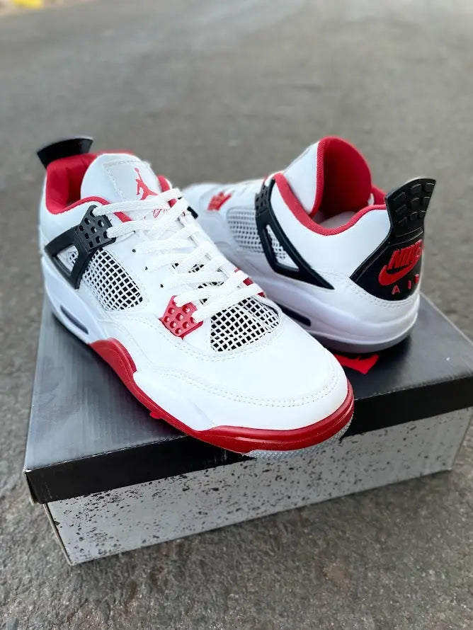 Tênis Jordan 4 Branco Vermelho Calçados Store Raga